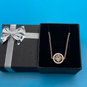 Crystal Rose Gold Amber Bracelet w/Gift Box - NEW